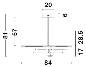 LED luster Raccio 84 zlaté – Zlatá