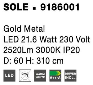 LED luster Sole 60 zlaté – Zlatá