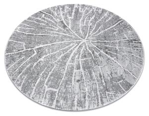 Moderný MEFE koberec okrúhly 2784 Peň stromu - Štrukturálny, dve vrstvy rúna sivá