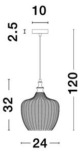Retro luster Loni 24 číra – Dymové sklo