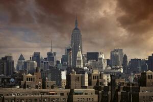 DIMEX | Vliesové fototapety na stenu Mrakodrapy v New Yorku MS-5-2996 | 375 x 250 cm | modrá, hnedá, šedá