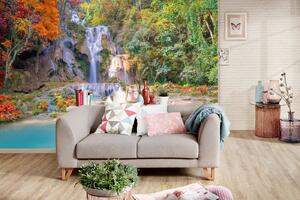 Samolepiaca vliesová fototapeta Vodopád v dažďovom pralese 375 x 250 cm