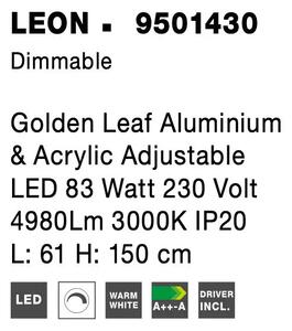 LED luster Leon 61 zlaté – Zlatá