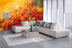 Samolepiaca vliesová fototapeta Maľba - Ilustrácia maku 375 x 250 cm