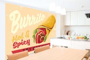 Samolepiaca vliesová fototapeta Burrito vintage plagát 375 x 250 cm