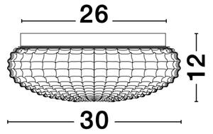 Dizajnové stropné svietidlo Clam 30 chróm – Dymové sklo