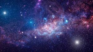 Umelecká fotografie Background of galaxy and stars, mik38, (40 x 22.5 cm)