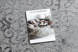 Moderný MEFE koberec okrúhly 8724 Ornament vintage - Štrukturálny, dve vrstvy rúna sivá