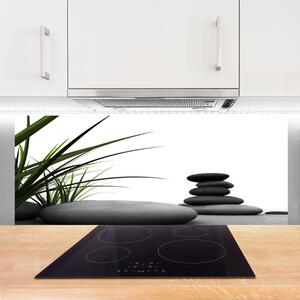 Sklenený obklad Do kuchyne Kamene zen tráva 125x50 cm
