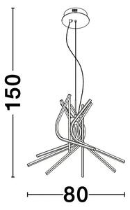 LED luster Narvi 80 čierne – Čierna