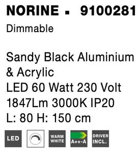 LED luster Narvi 80 čierne – Čierna