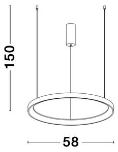 LED luster Pertino 58 3000K čierne – Čierna