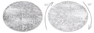 Okrúhly moderný MEFE 8725, Štrukturálny dve vrstvy rúna, vzor odtlačok prstu, sivá