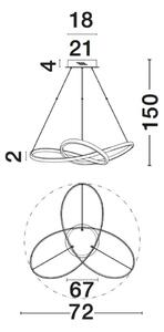 LED luster Fusion 72 biele – Biela