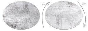 Moderný MEFE koberec okrúhly 8731 Vintage - Štrukturálny, dve vrstvy rúna sivá