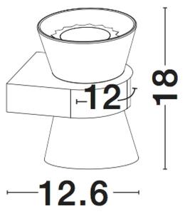 Dizajnové nástenné svietidlo Boccale 2 x 5W 12 Číra