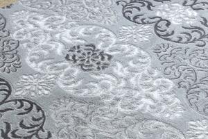 Moderný MEFE koberec 8734 Ornamenty-Štrukturálny, dve vrstvy rúna sivá