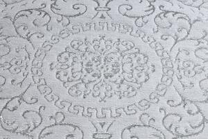 Moderný MEFE koberec 8373 Ornament, rám - Štrukturálny, dve vrstvy rúna sivá