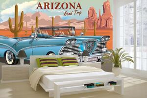 Samolepiaca vliesová fototapeta Vintage arizonský plagát 375 x 250 cm