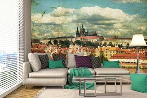Samolepiaca vliesová fototapeta Retro pohľadnice - Praha 375 x 250 cm