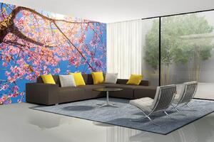 Samolepiaca vliesová fototapeta Strom s ružovými kvetmi 375 x 250 cm