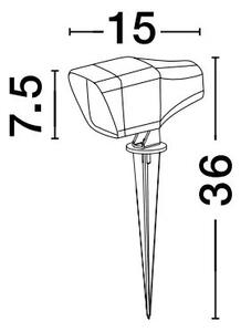 Vonkajšia záhradná lampa Inside 7.5 tmavo sivé – Sivá