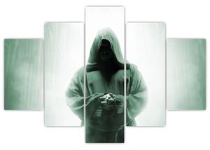 Obraz - Mních v tme (150x105 cm)