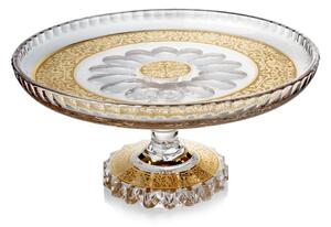 Bohemia Crystal ručne brúsený tortový tanier Romantic na nohe 305mm