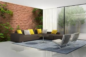 Samolepiaca vliesová fototapeta Zarastený tehlový múr 375 x 250 cm