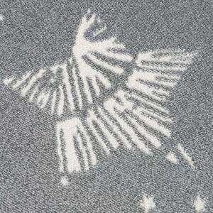 Dekorstudio ANIME kruhový detský koberec - sivé hviezdy 9387 Priemer koberca: 120cm