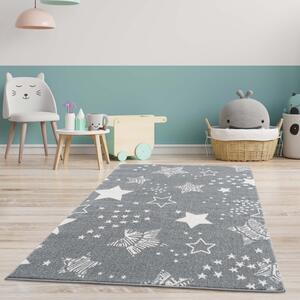 Dekorstudio Detský koberec ANIME - sivé hviezdy 9387 Rozmer koberca: 80x150cm