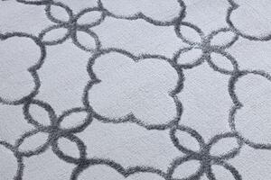 Moderný MEFE koberec 8504 Ďatelina , Kvetiny - Štrukturálny, dve vrstvy rúna tmavosivá