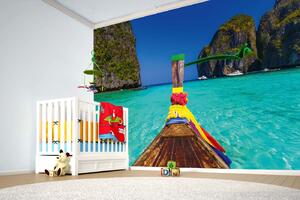 Samolepiaca vliesová fototapeta Loď v Maya Bay 375 x 250 cm
