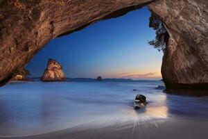 DIMEX | Vliesové fototapety na stenu Polostrov Coromandel MS-5-3127 | 375 x 250 cm | modrá, oranžová, šedá