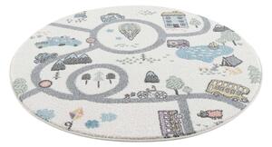 Dekorstudio ANIME okrúhly koberec do detskej izby - krémová cesta 9376 Priemer koberca: 120cm