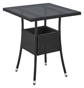 Ratanový štvorcový stôl Yoro 60 cm - čierny