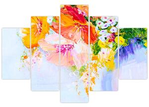 Obraz - Kvety, maľba (150x105 cm)