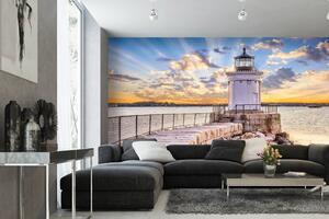 Samolepiaca vliesová fototapeta Maják s východom slnka 375 x 250 cm