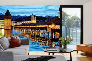 Samolepiaca vliesová fototapeta Kapellbrücke, Lucern 375 x 250 cm