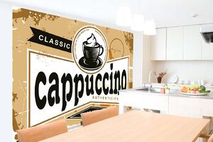 Samolepiaca vliesová fototapeta Cappuccino vintage plagát 375 x 250 cm