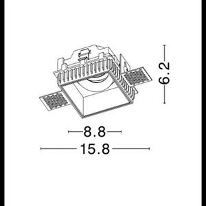 Moderné bodové svietidlo Bard Square biele – Biela