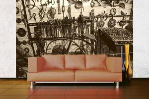 Samolepiaca vliesová fototapeta Staré kolo 375 x 250 cm