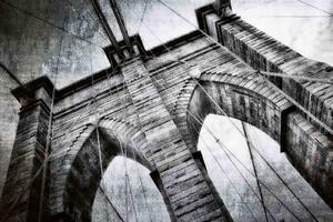 DIMEX | Vliesové fototapety na stenu Monochromatický Brooklynský most MS-5-3001 | 375 x 250 cm | biela, čierna