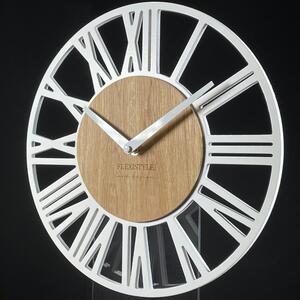 Dekorstudio Moderné drevené hodiny EKO Loft Piccolo biele+dub
