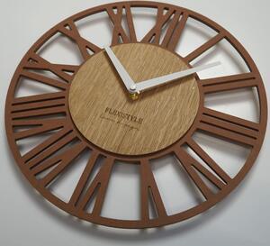 Dekorstudio Moderné drevené hodiny EKO Loft Piccolo hnedé+dub