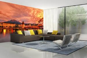 Samolepiaca vliesová fototapeta Kapellbrücke, Lucerne II. 375 x 250 cm