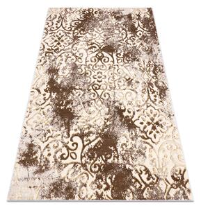 Moderný MEFE koberec 8724 Ornament vintage - Štrukturálny, dve vrstvy rúna béžová / zlatá
