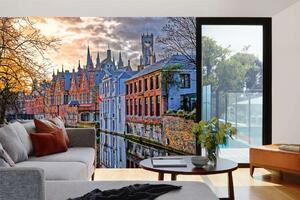 Samolepiaca vliesová fototapeta Kanály v Bruges 375 x 250 cm