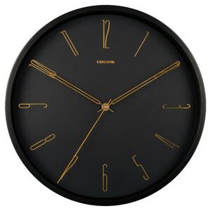 NÁSTENNÉ HODINY čierna, zlatá 35/35/4 cm Karlsson - Hodiny, Online Only