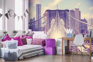 Samolepiaca vliesová fototapeta Vintage obrázok Brooklyn Bridge 375 x 250 cm